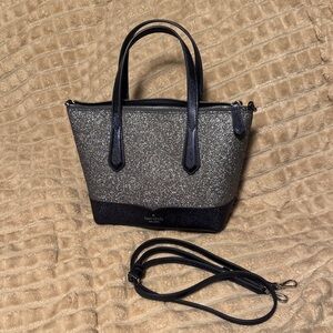 Kate Spade Glittery Silver and Black Tote real